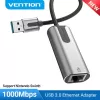 USB Network Card Vention USB-A to LAN Gigabit (AX88179) 0.15m Adapter CEWHB USB Network Card Vention USB-A to LAN Gigabit (AX88179) 0.15m Adapter CEWHB
