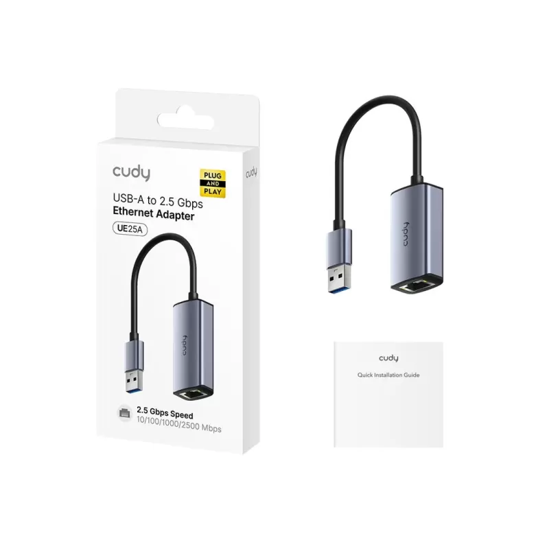 USB Network Card CUDY USB-A to 2.5 Gbps Ethernet UE25A