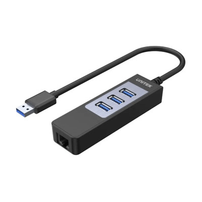 Сетевая Карта Unitek HUB 3 Port USB3.0 + Gigabit LAN Y-3045C Сетевая Карта Unitek HUB 3 Port USB3.0 + Gigabit LAN Y-3045C