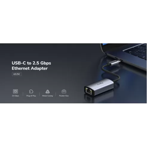 כרטיס רשת USB CUDY USB-C to 2.5 Gbps Ethernet UE25C