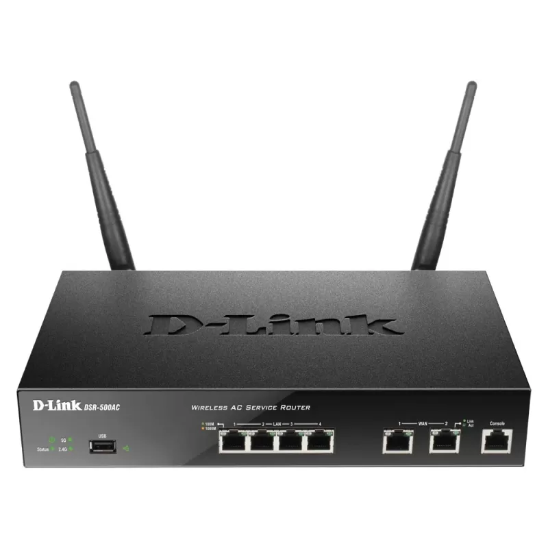 ראוטר VPN D-Link DSR-500AC Dual WAN 4-Port Gigabit Wireless AC VPN Router DSR-500AC