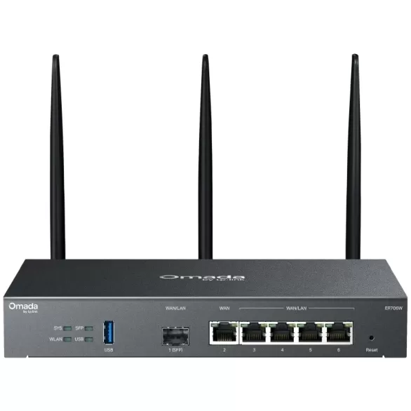 Router VPN Omada ER706W AX3000 Wi-Fi 6 Gigabit ER706W Color:black