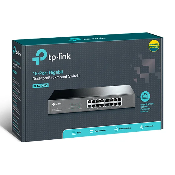 מתג לא מנוהל TP-Link SG1016D 16-Port Gigabit Desktop Rackmount TL-SG1016D