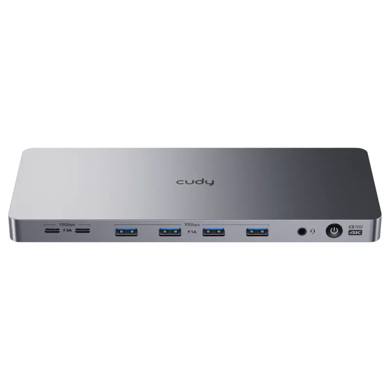 Док-станция CUDY CS700 Dual 4K 10Gbs USB-C PD 100W Docking Station CS700