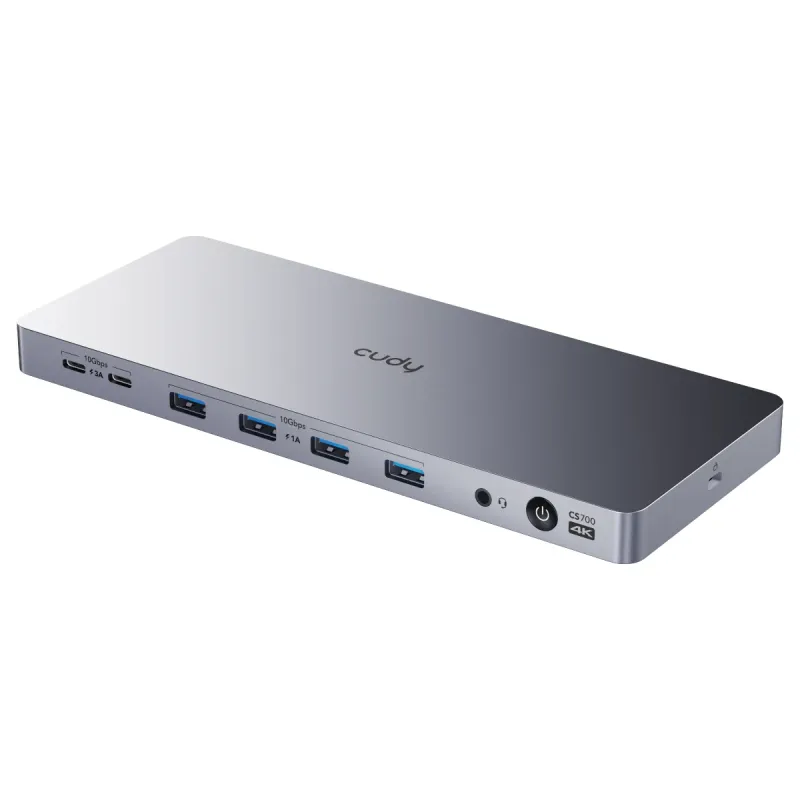 Док-станция CUDY CS700 Dual 4K 10Gbs USB-C PD 100W Docking Station CS700