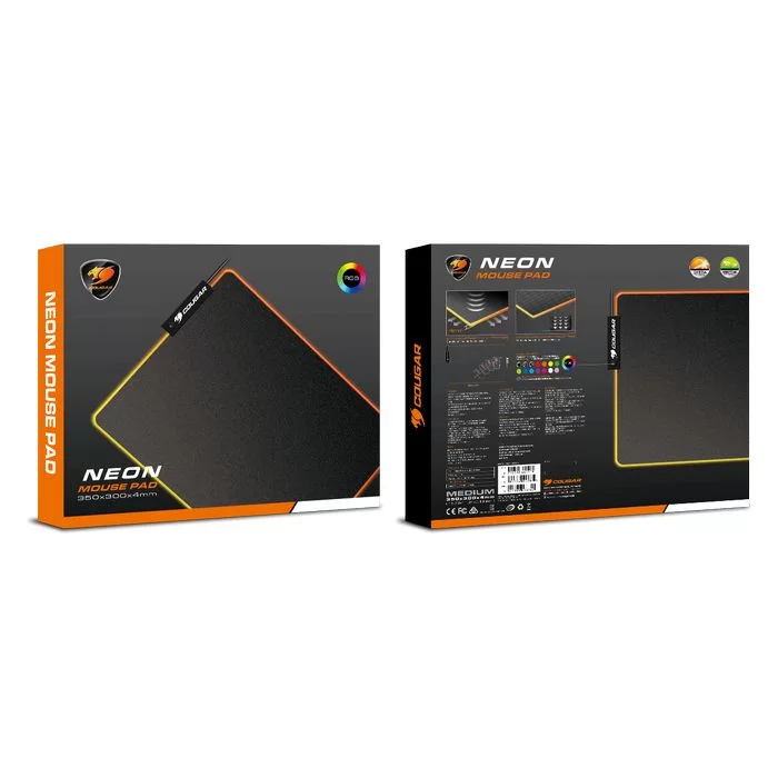 משטח עכבר לגיימינג COUGAR NEON RGB PAD-NEON-RGB צבע שחור משטח עכבר לגיימינג COUGAR NEON RGB PAD-NEON-RGB צבע שחור