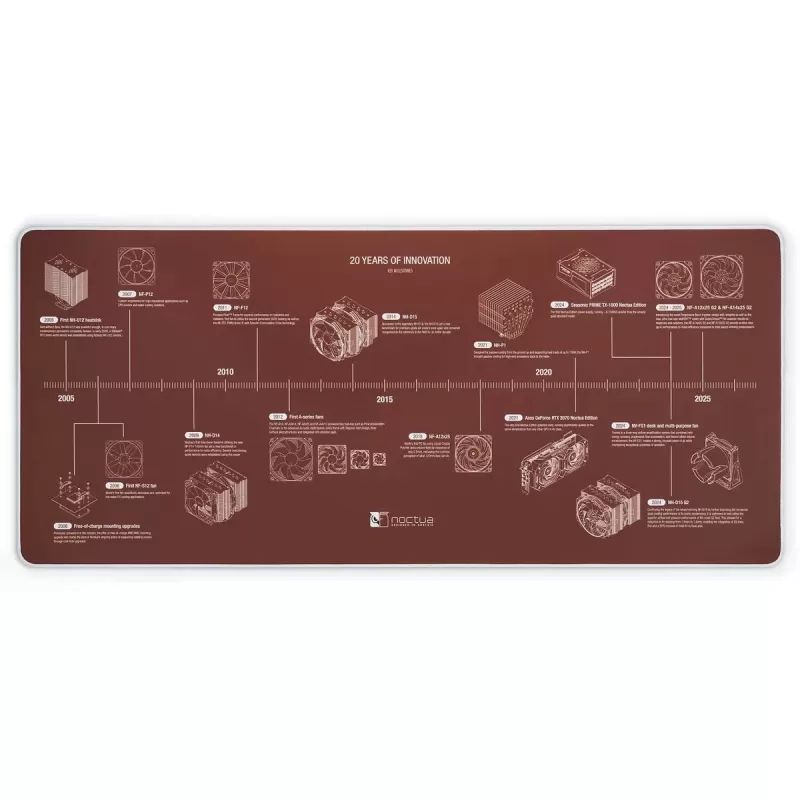 משטח לעכבר Noctua 20-Year Anniversary - XL size 90x40 cm NP-DM3 צבע חום משטח לעכבר Noctua 20-Year Anniversary - XL size 90x40 cm NP-DM3 צבע חום