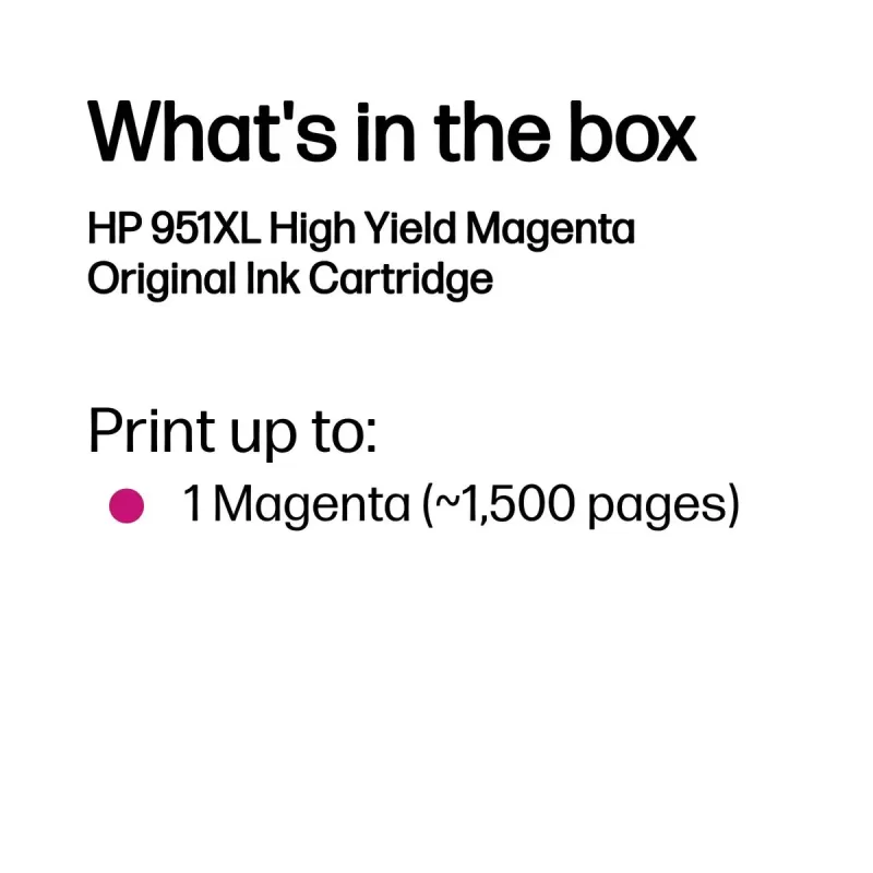 ראש דיו מקורי HP 951XL OJ Pro 8600 מגנטה CN047AE