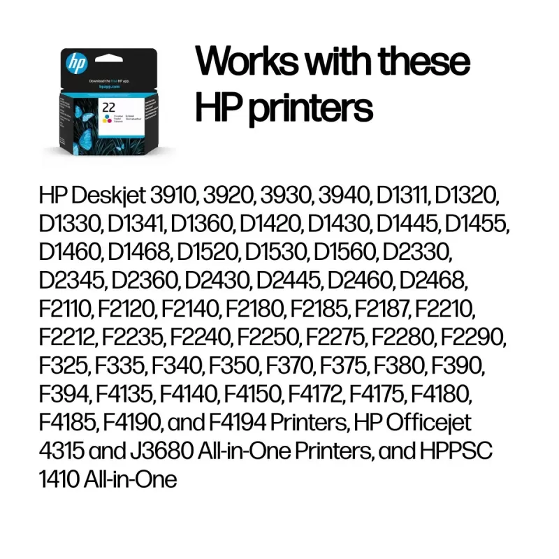 ראש דיו מקורי HP 22 3920/3940 צבעוני C9352AE
