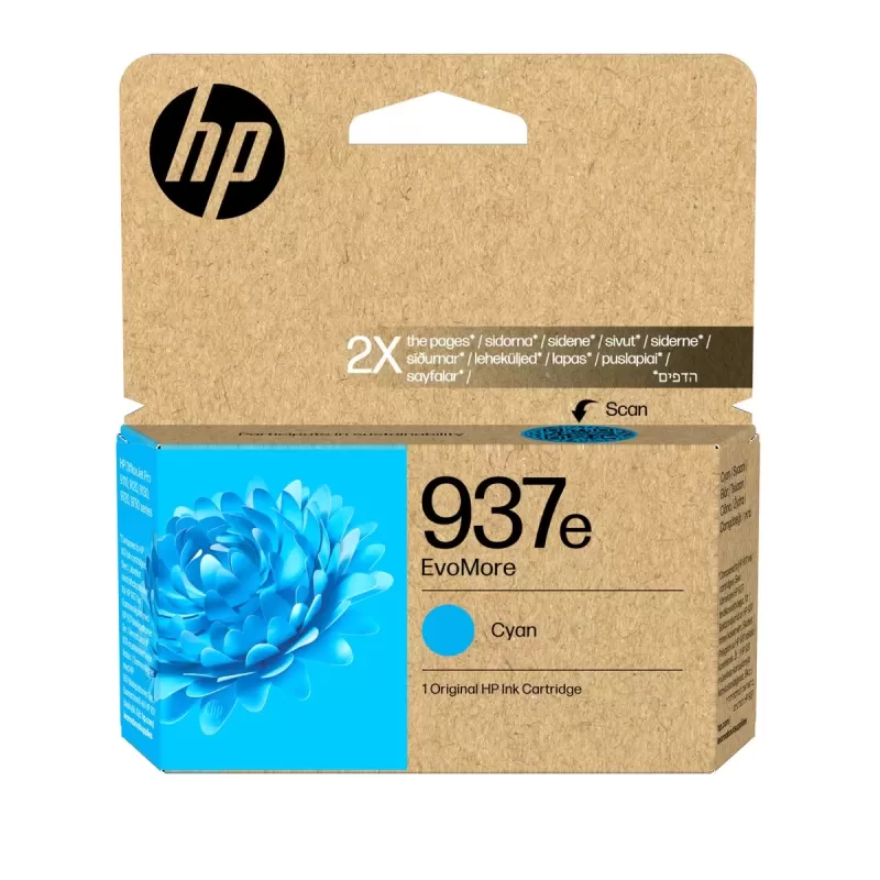 ראש דיו מקורי HP 937e XL OJ Pro 9730 ציאן 4S6W6NE