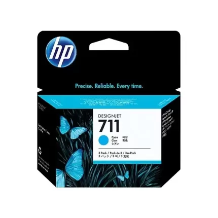 מחסנית דיו מקורית HP 711 3-Pack T-520/120 ציאן CZ134A