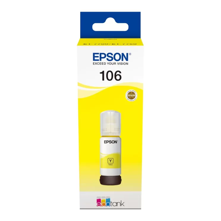 original EPSON 106 EcoTank Yellow 70ml C13T00R440 Color:yellow