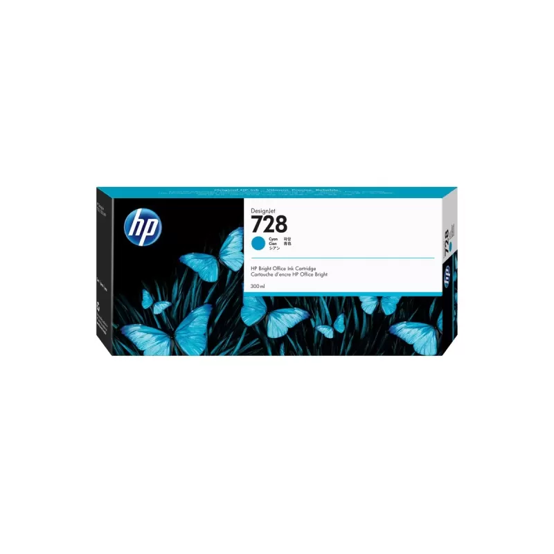 מחסנית דיו HP 728 T-730 300ml ציאן F9K17A