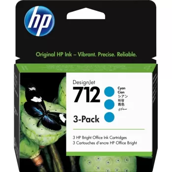 מחסנית דיו מקורית HP 712 29ml 3-Pack ציאן 3ED77A מחסנית דיו מקורית HP 712 29ml 3-Pack ציאן 3ED77A
