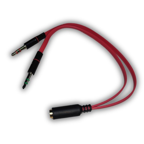 Adapter Female PL to SPK & MIC E-PLFM-SP Color:black, red