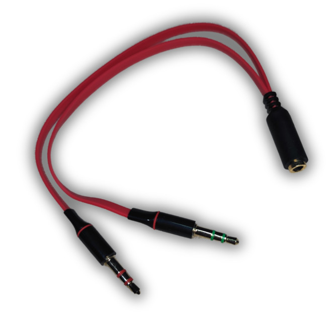 Adapter Female PL to SPK & MIC E-PLFM-SP Color:black, red.. Adapter Female PL to SPK & MIC E-PLFM-SP Color:black, red..