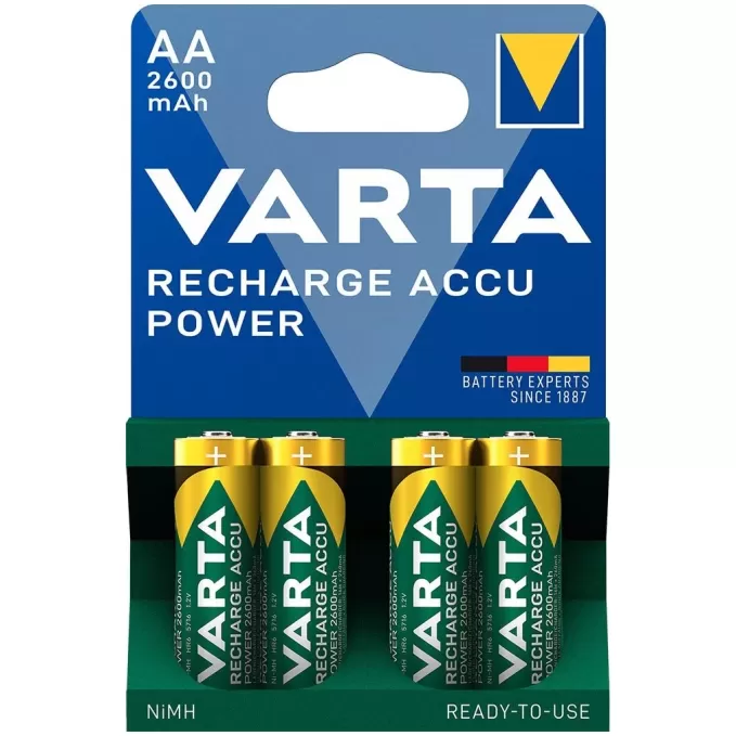 Battery VARTA Recharge Accu Power AA 2600mAh Case 4 05716101404