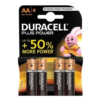 סט 4 סוללות Duracell Plus Power AA LR6 / MN1500 Plus Power AA