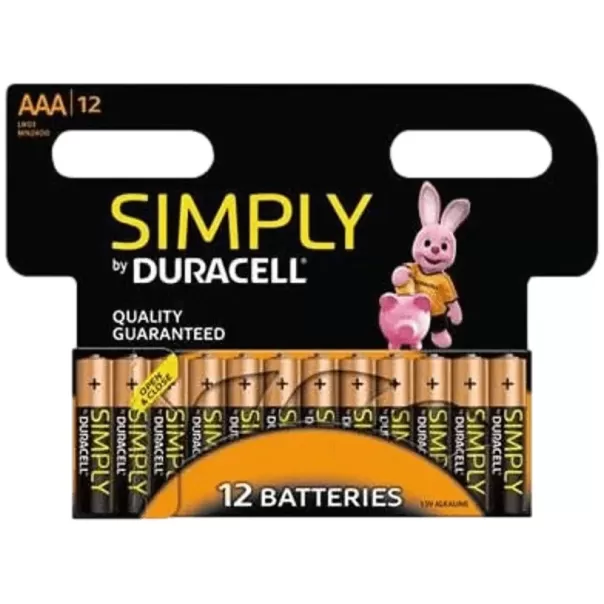 סט 12 סוללות אלקליין Duracell Simply AAA