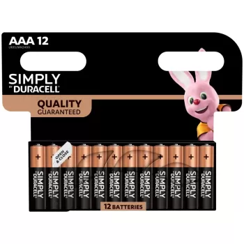 סט 12 סוללות אלקליין Duracell Simply AAA