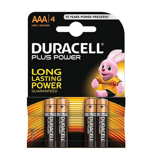 סט 4 סוללות Duracell Plus Power AAA 1093172