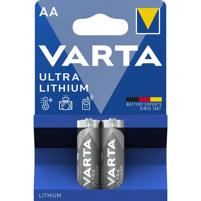 סוללות VARTA Lithium AA 2pcs VEA610602 סוללות VARTA Lithium AA 2pcs VEA610602