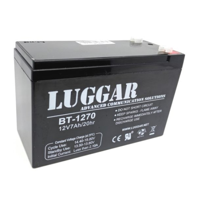 Аккумулятор для ИБП Luggar 12V 7Ah UPS Battery BT-1270 Цвет:черный