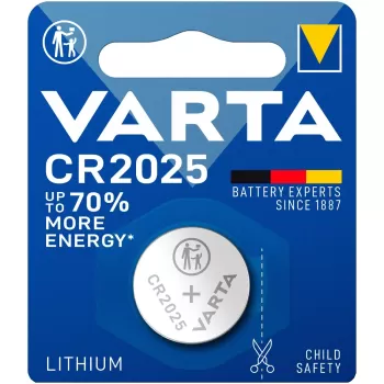 סוללת כפתור ליתיום VARTA CR2025 3V מארז 10 06025101401 צבע כסוף