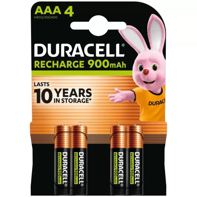 סט 4 סוללות נטענות Duracell Rechargeable AAA 900mAh 2272703