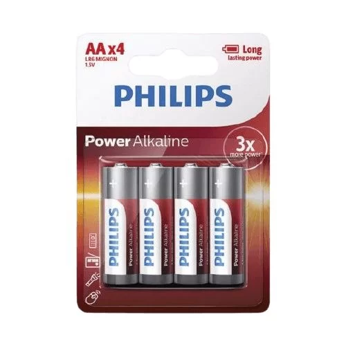 Комплект Из 4 Батареек Philips Power Alkaline AA 4pcs 53493-000-04