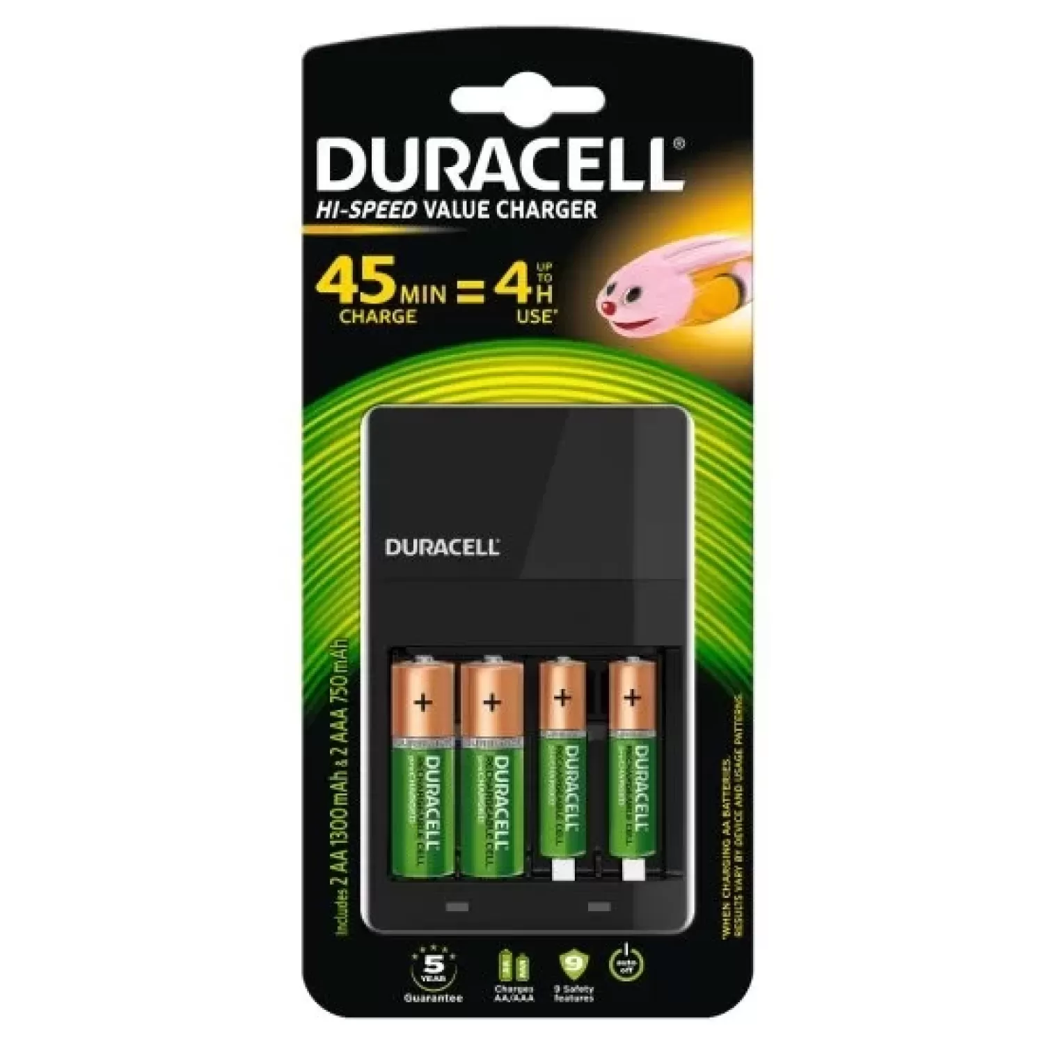 Charger set + rechargeable batteries Duracell AA+ AAA 2272702