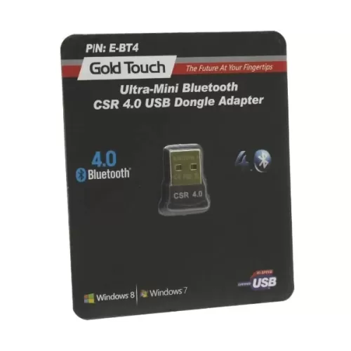 Адаптер Bluetooth Gold Touch USB Bluetooth Dongle Ver. 4.0 E-USB-BT4 Адаптер Bluetooth Gold Touch USB Bluetooth Dongle Ver. 4.0 E-USB-BT4