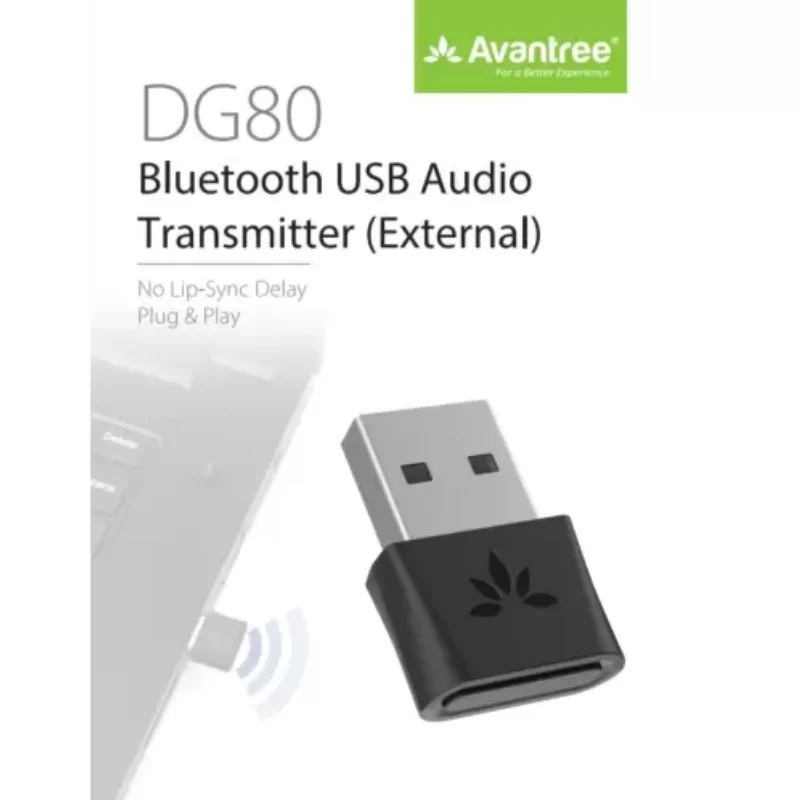 Bluetooth Adapter Avantree Bluetooth 5.0 USB Mini Dongle AV-BTDG-80-BLK Color:black
