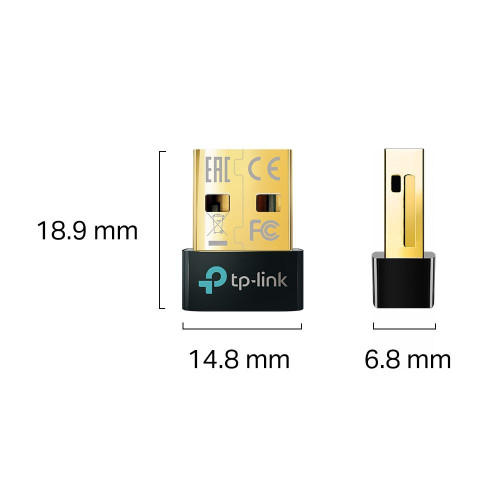 מתאם Bluetooth Tp-Link Bluetooth 5.3 Nano USB Adapter UB500 צבע שחור..