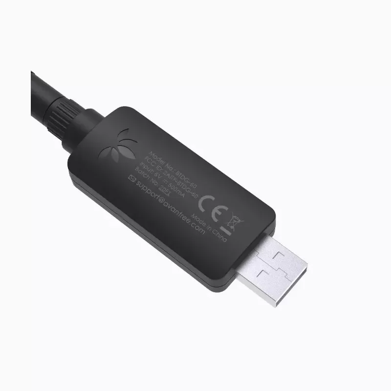 Bluetooth Adapter Avantree Long Range HD BT5.0 Bluetooth USB Audio Transmitter & Dongle BTDG-60-BLK Color:black