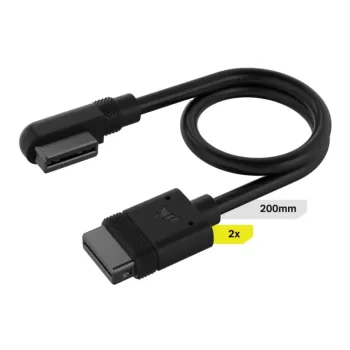 Cable Corsair iCUE LINK 2x 200mm, Straight/Slim 90° connectors black CL-9011123-WW