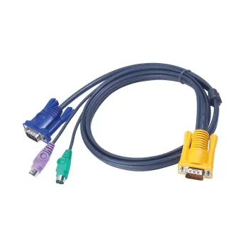 כבל ATEN 6M PS/2 KVM Cable with 3 in 1 SPHD 2L-5206P ATEN 6M PS/2 KVM Cable