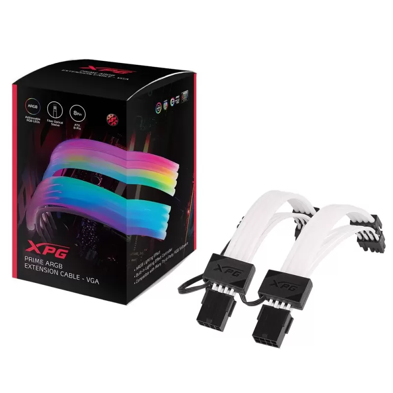 Удленитель питания Видеокарты 8PIN XPG PRIME ARGB VGA ARGBEXCABLE-VGA-BKCWW