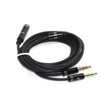 Audio Cable Gold Touch Extension Audio Cable 2PL Male 1m E-2PL-EX-1 Color:black
