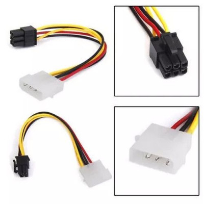 מתאם Molex Power To 6Pin Female PCIe Card E-MOLEX-6PIN מתאם Molex Power To 6Pin Female PCIe Card E-MOLEX-6PIN