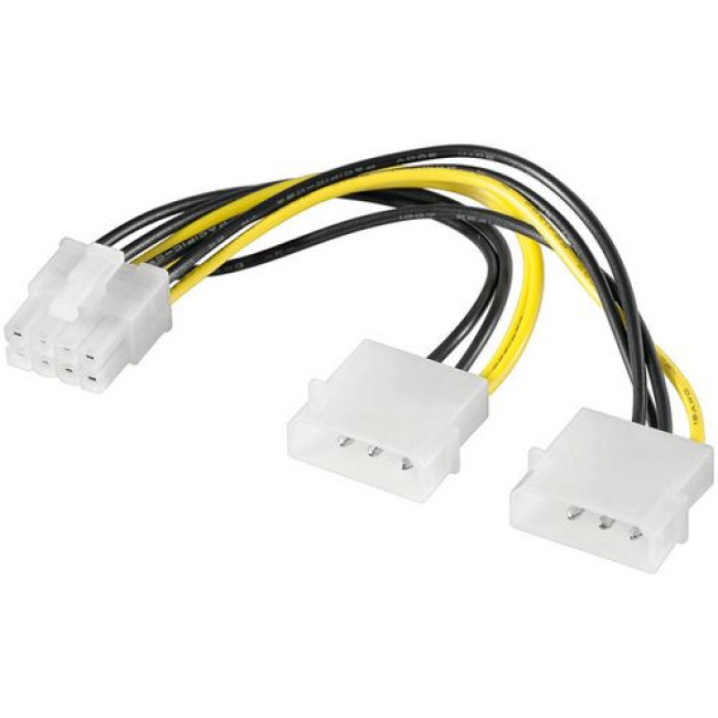 Cable Gold Touch 2Molex 4 Pin Male To 8Pin Female PCIe Card E-2MOLEX-8PIN