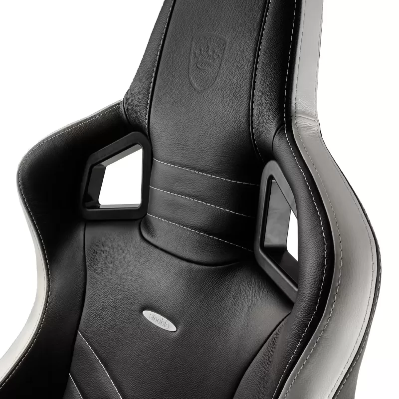 כיסא גיימינג Noblechairs EPIC Real Leather שחור, לבן, אדום