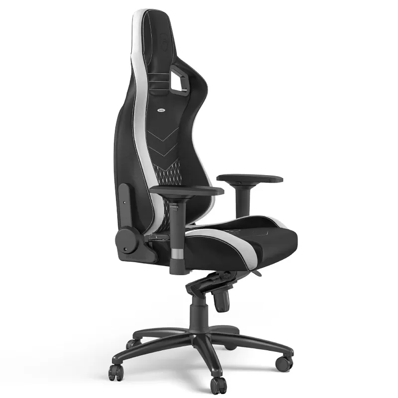 כיסא גיימינג Noblechairs EPIC Real Leather שחור, לבן, אדום