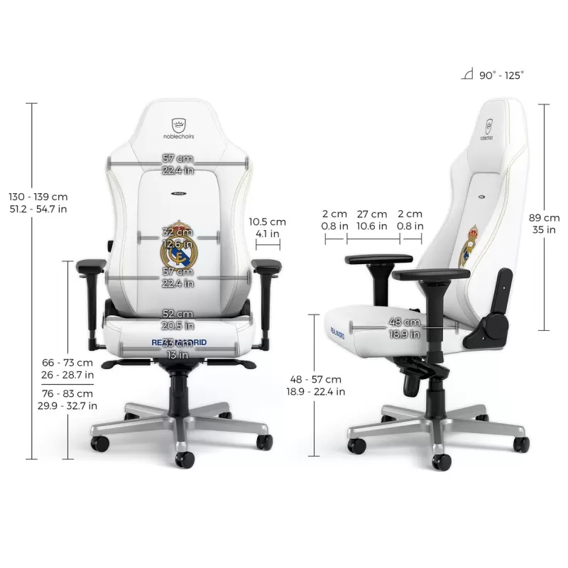 Gaming Chair Noblechairs HERO Real Madrid Edition Color:white