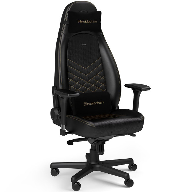 Игровое Кресло Noblechairs ICON Black/Gold Цвет:черный, золотой, צור קשר לבדיקת מלאי