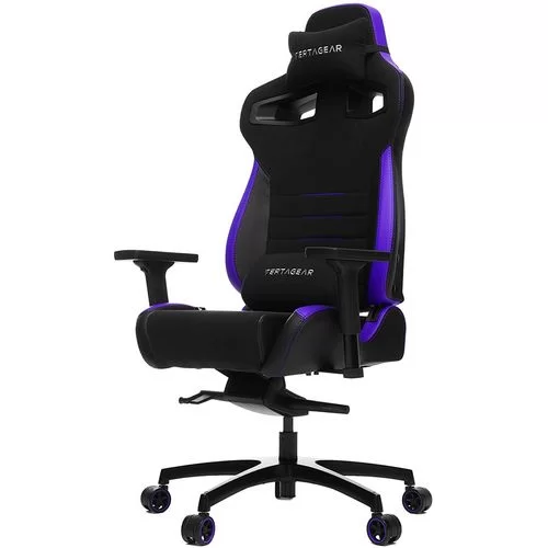 כיסא גיימינג VERTAGEAR Racing Series P-Line PL4500 Coffee Fiber With Silver Embroirdery Black/Purple Edition צבע שחור, סגול