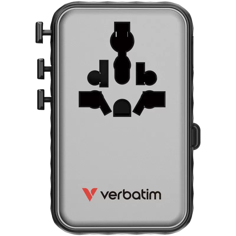 Адаптер универсальный Verbatim Charge 'n' Travel 100W GaN III black 30191