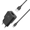 Wall charger + Type-C cable Miracase MWCS240 99213-310-67 5V Color:black