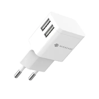 Настенное Зарядное Устройство Miracase UNIVERSAL 2.4A 2USB MWC244 5V Цвет:белый