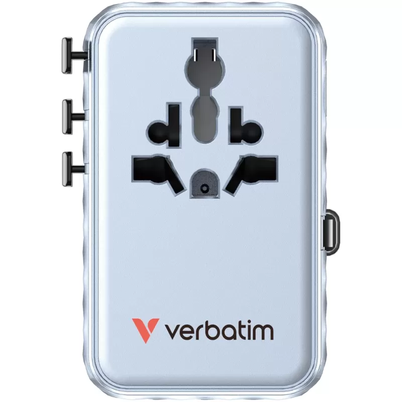 Адаптер универсальный Verbatim Charge 'n' Travel 100W GaN III blue 30192